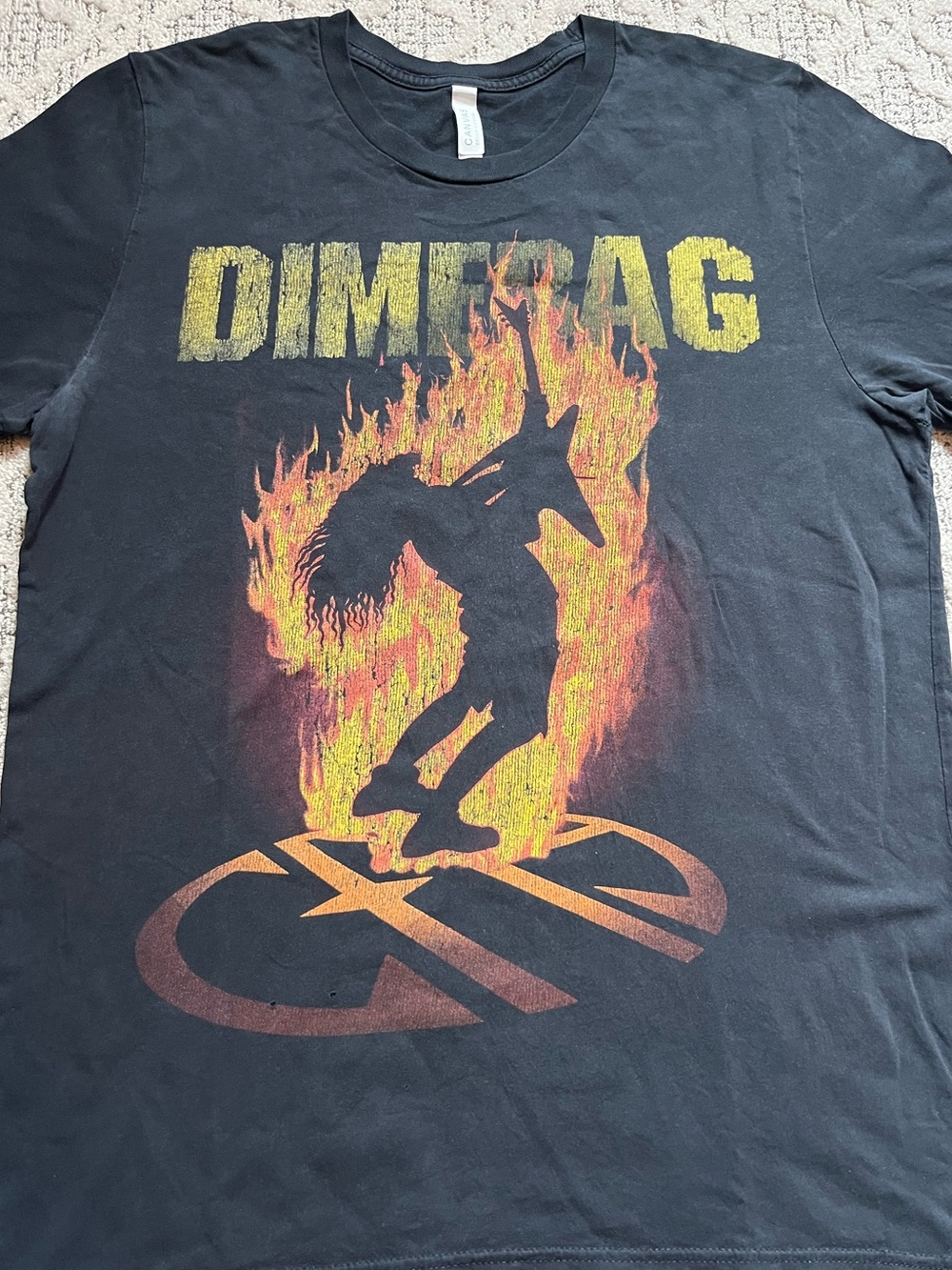 🎸 '19 Dimeb*g Darrell Pantera Band Guitarist Double Side Flame Arm Tag Soft Tee
